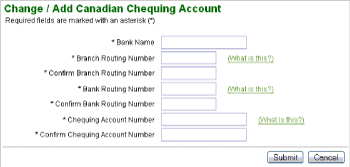 Add Chequing Account